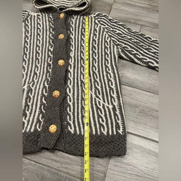 Vintage Handmade Cable Knit Cardigan Sweater - Picture 13 of 15